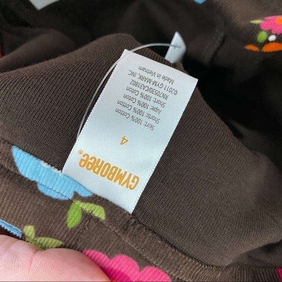 Gymboree Outfit Bundle Brown Floral Sz 4 Girls - Picture 4 of 8